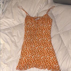 Princess Polly Floral Orange and White Dress size 4